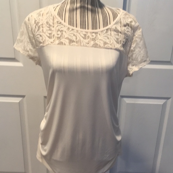 New York & Company Tops - NY& Co. Cream Lace T-Shirt